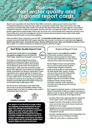 Explaining Reef water quality and regional report cards