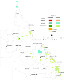 Distribution of Rusa deer (Cervus timorensis), 2013-2014